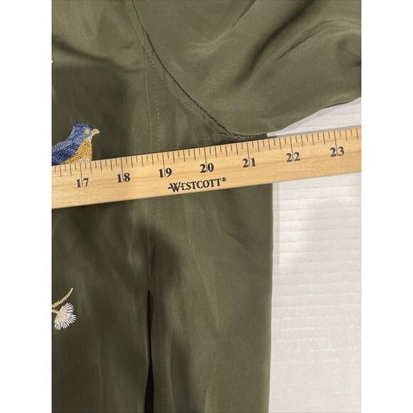 Forever 21 Embroidered Floral Birds Bomber Full Zip Jacket with Pockets Sz M - Picture 6 of 9